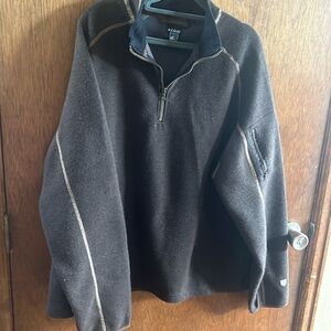 Kuhl 1/4 zip Espresso brown wool & polyester jacket-XXL